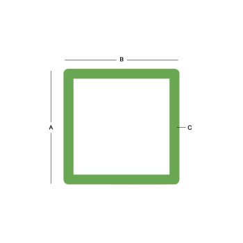 Stainless Steel Square Tube 304 Grit (180) - 1/2" X 0.065