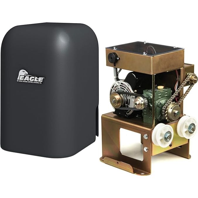 Eagle-1 Slide Gate Operator with 2 Wireless Remotes, Security Reflective Photo Eye Monitored – ½ HP Residential Home Slide Gate Opener – Easy to Install